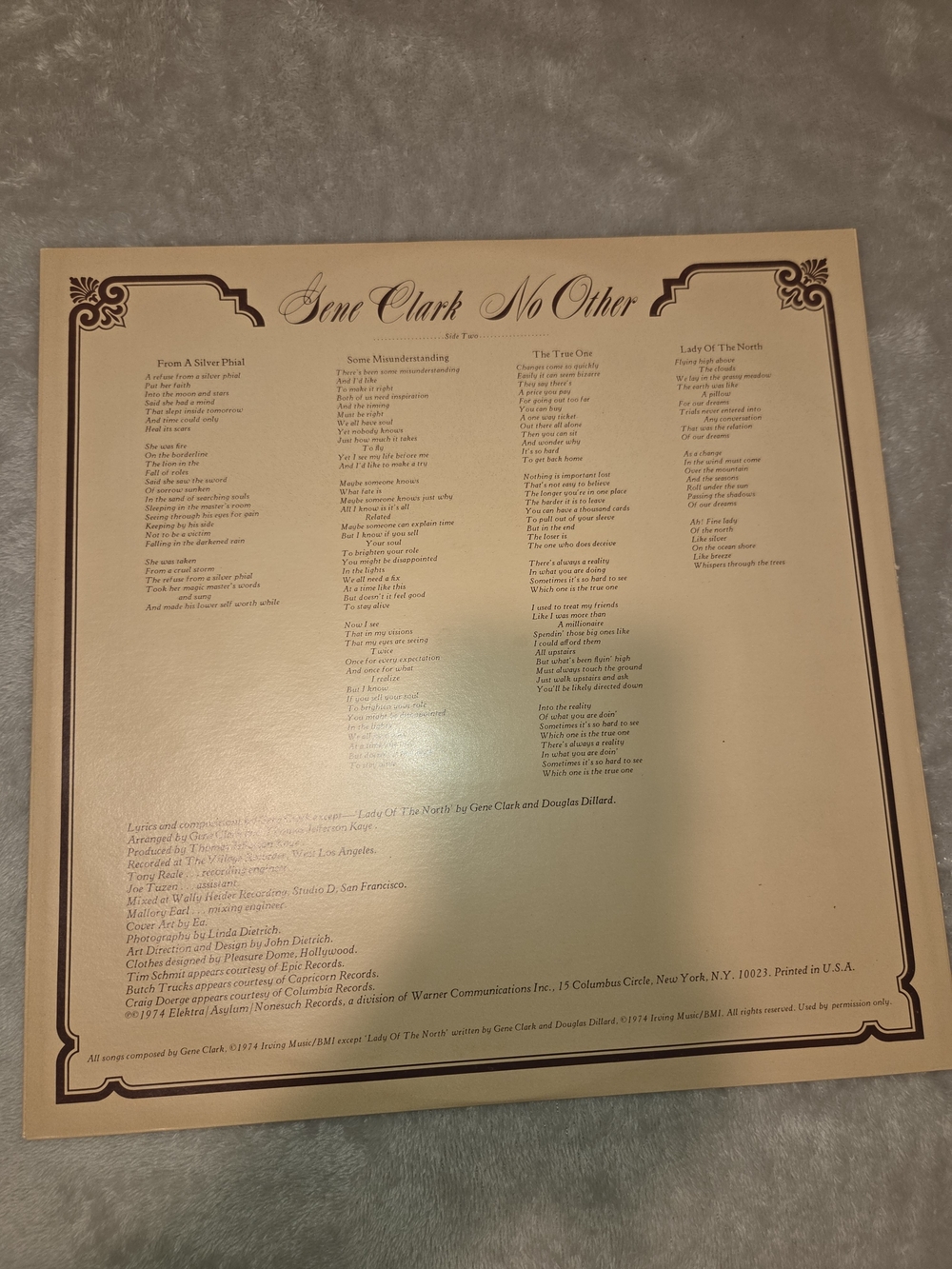 Vintage Gene Clark "No Other" 1974 Elektra Vinyl Album With Poster - Picture 7 of 16